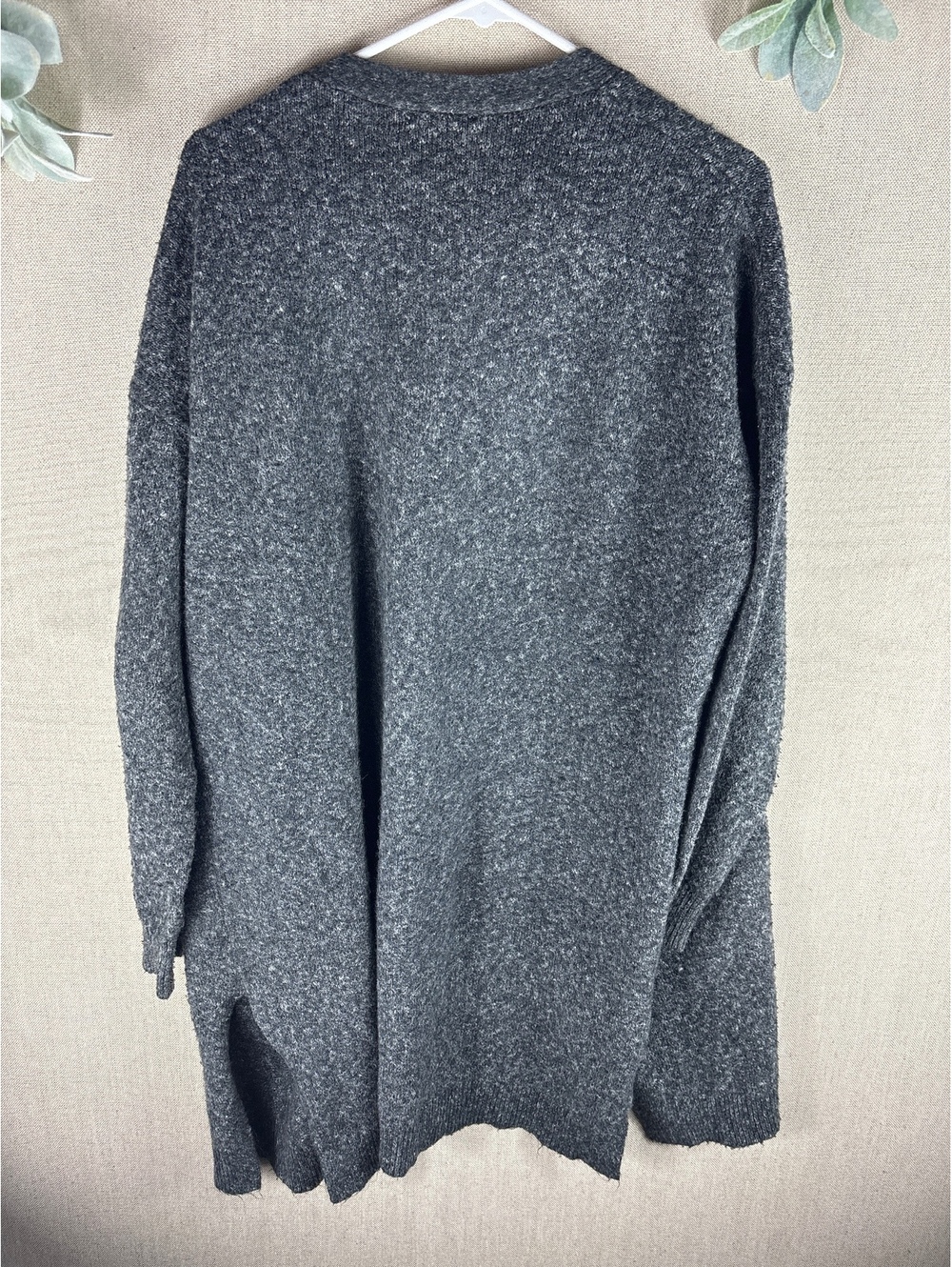 Halogen > Gray Chunky Knit Cardigan Large - Picture 7 of 7